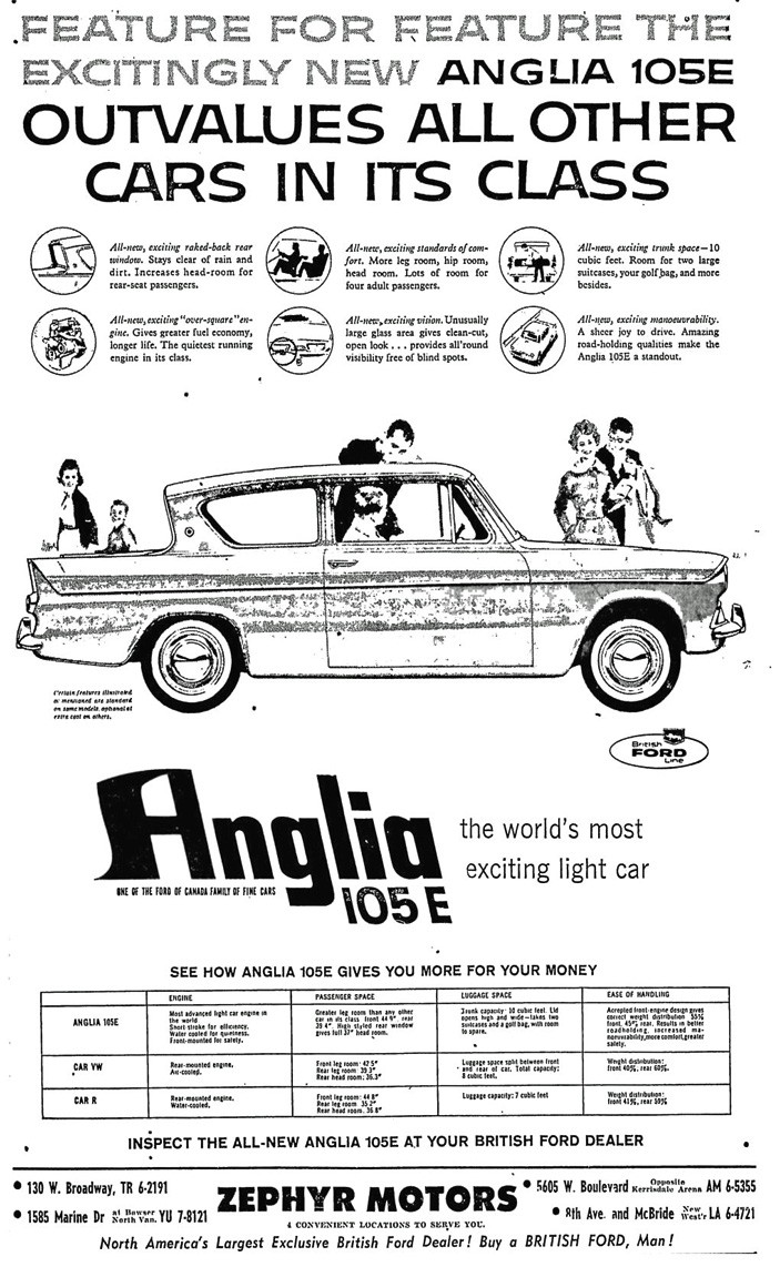 Ford Anglia - Zephyr Motors Advert