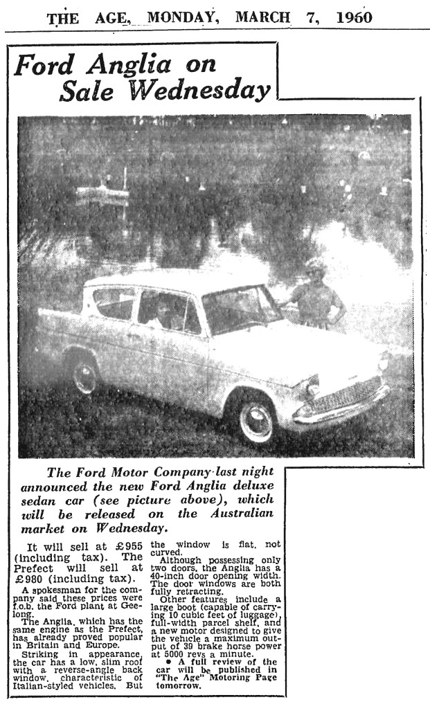 Ford Anglia on Sale Wednesday