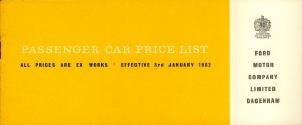 Price List 1962