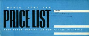 Van Price List