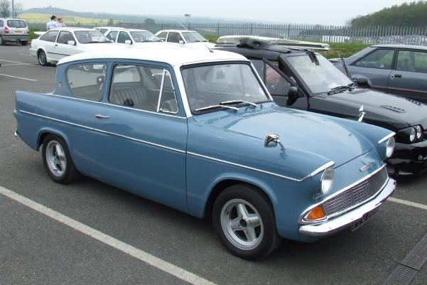 Blue Ford Anglia