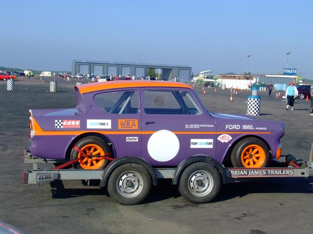 Rebuilt Anglia on Trailer