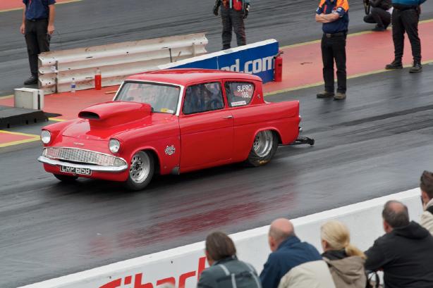 Ford Anglia at Dragstalgia Santa Pod
