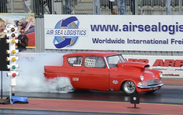 Ford Anglia at Dragstalgia Santa Pod