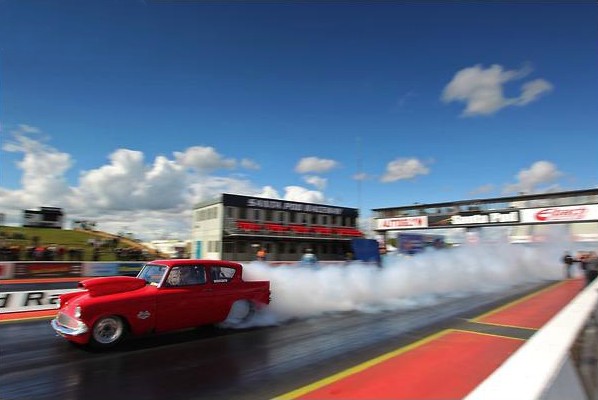 Ford Anglia at Dragstalgia Santa Pod
